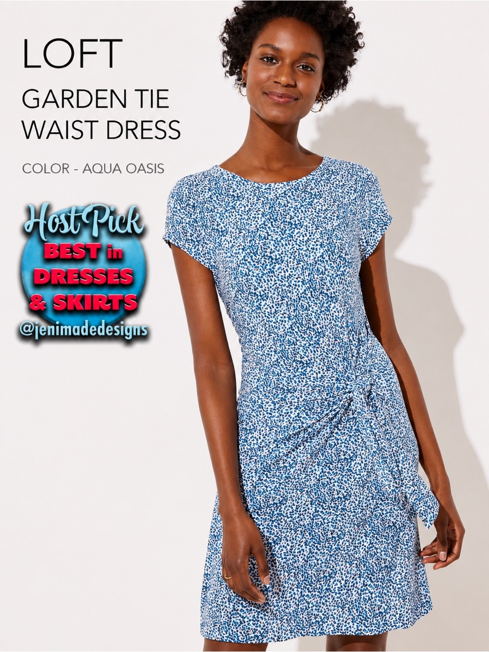 LOFT Dress Garden Tie Waist Dress HOST PICK NEW